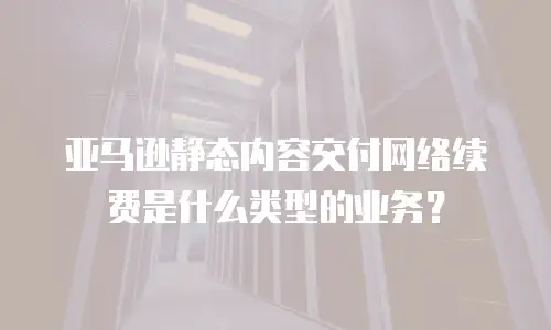 亚马逊静态内容交付网络续费是什么类型的业务？