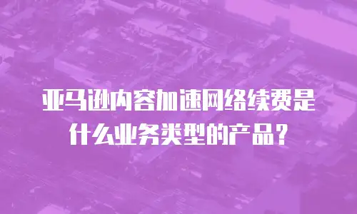 亚马逊内容加速网络续费是什么业务类型的产品？