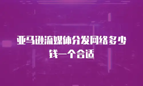 亚马逊流媒体分发网络多少钱一个合适