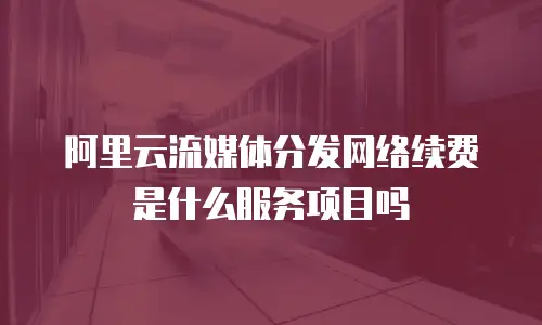 阿里云流媒体分发网络续费是什么服务项目吗