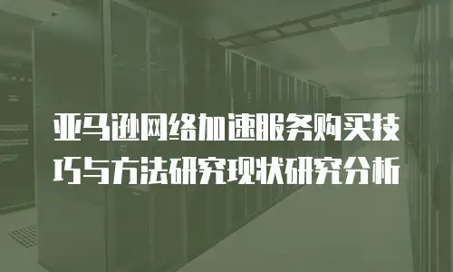 亚马逊网络加速服务购买技巧与方法研究现状研究分析