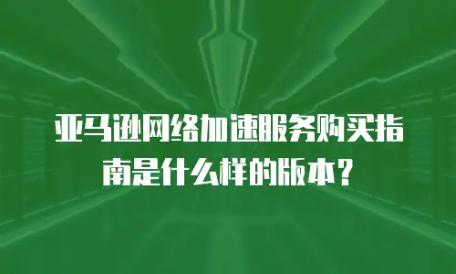 亚马逊网络加速服务购买指南是什么样的版本？