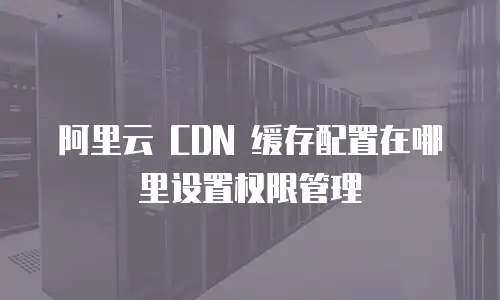 阿里云 CDN 缓存配置在哪里设置权限管理