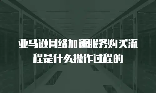 亚马逊网络加速服务购买流程是什么操作过程的