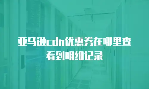 亚马逊cdn优惠券在哪里查看到明细记录