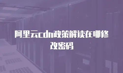 阿里云cdn政策解读在哪修改密码
