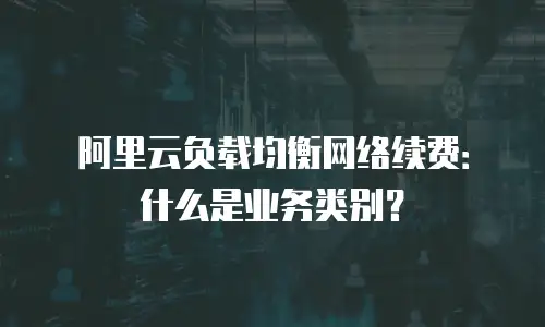 阿里云负载均衡网络续费：什么是业务类别？
