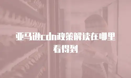 亚马逊cdn政策解读在哪里看得到