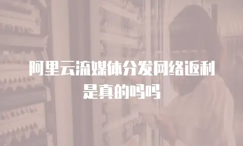 阿里云流媒体分发网络返利是真的吗吗