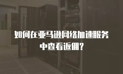 如何在亚马逊网络加速服务中查看返佣？