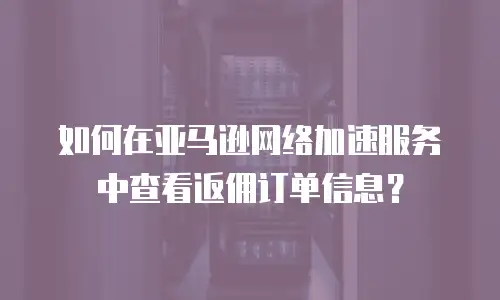 如何在亚马逊网络加速服务中查看返佣订单信息？