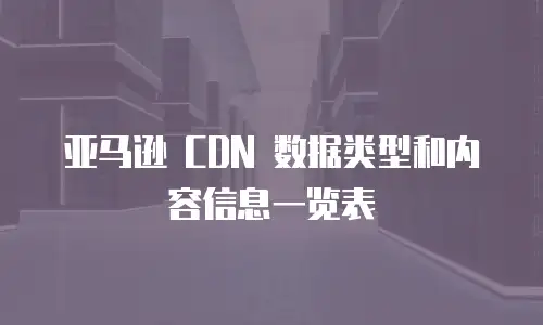 亚马逊 CDN 数据类型和内容信息一览表