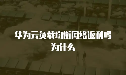 华为云负载均衡网络返利吗为什么