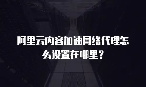 阿里云内容加速网络代理怎么设置在哪里？