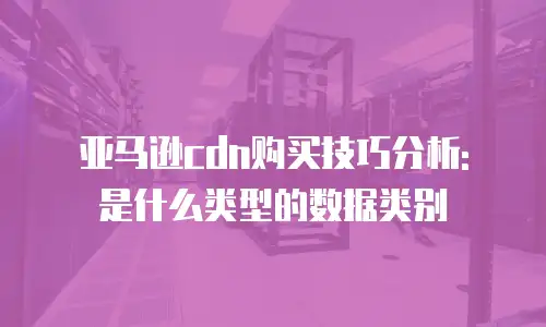 亚马逊cdn购买技巧分析: 是什么类型的数据类别