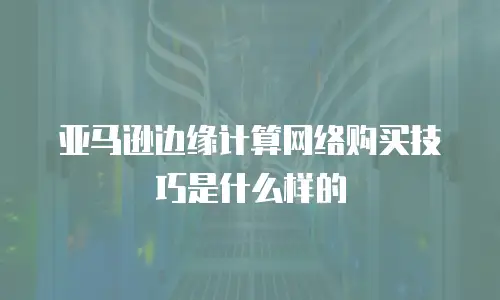 亚马逊边缘计算网络购买技巧是什么样的