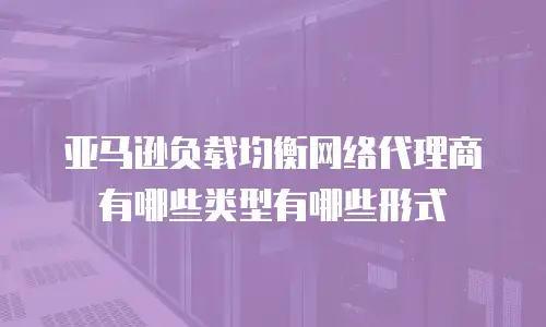 亚马逊负载均衡网络代理商有哪些类型有哪些形式