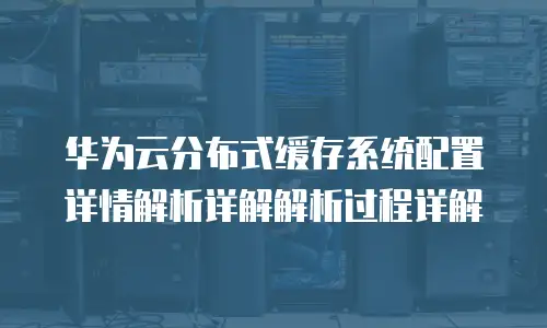 华为云分布式缓存系统配置详情解析详解解析过程详解