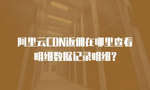 阿里云CDN返佣在哪里查看明细数据记录明细？