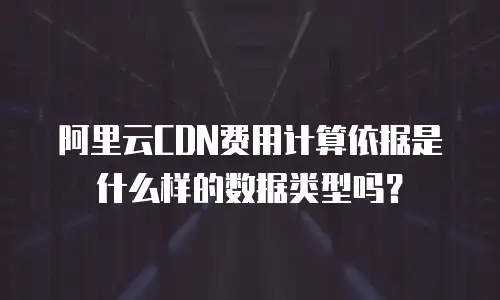 阿里云CDN费用计算依据是什么样的数据类型吗？