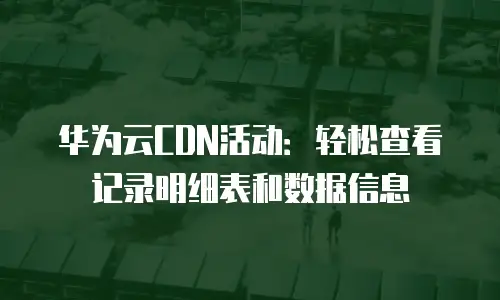 华为云CDN活动：轻松查看记录明细表和数据信息