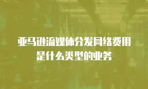 亚马逊流媒体分发网络费用是什么类型的业务