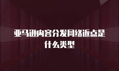 亚马逊内容分发网络返点是什么类型