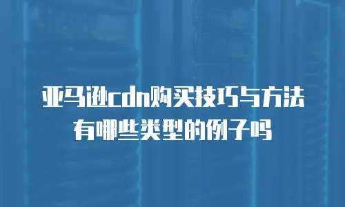 亚马逊cdn购买技巧与方法有哪些类型的例子吗