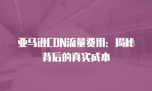 亚马逊CDN流量费用：揭秘背后的真实成本