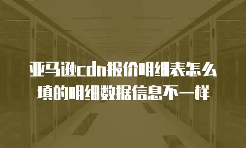 亚马逊cdn报价明细表怎么填的明细数据信息不一样