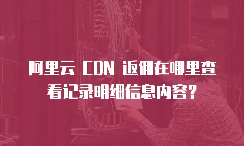 阿里云 CDN 返佣在哪里查看记录明细信息内容？