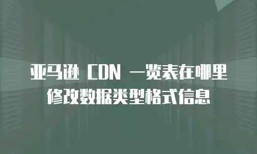 亚马逊 CDN 一览表在哪里修改数据类型格式信息