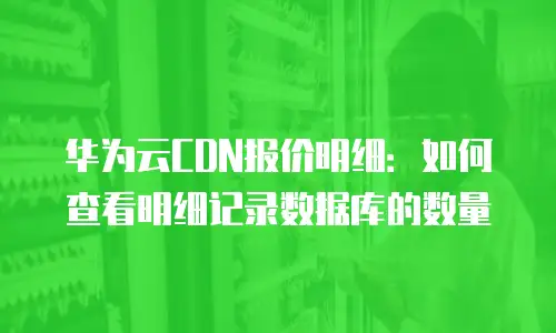 华为云CDN报价明细：如何查看明细记录数据库的数量