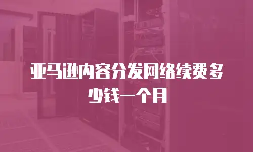 亚马逊内容分发网络续费多少钱一个月