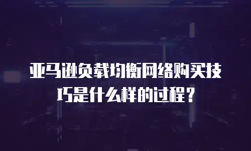 亚马逊负载均衡网络购买技巧是什么样的过程？