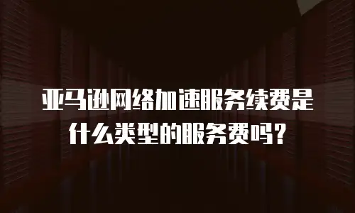 亚马逊网络加速服务续费是什么类型的服务费吗？