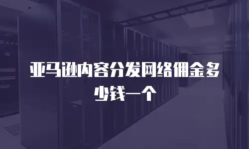 亚马逊内容分发网络佣金多少钱一个