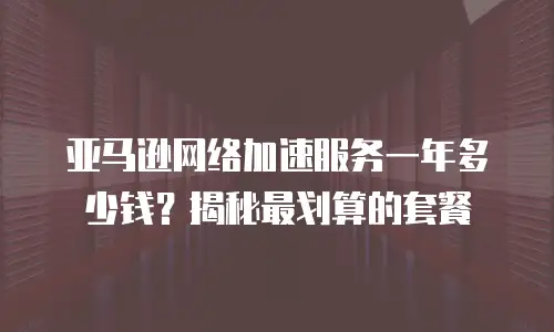 亚马逊网络加速服务一年多少钱？揭秘最划算的套餐