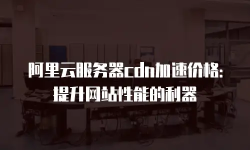 阿里云服务器cdn加速价格：提升网站性能的利器