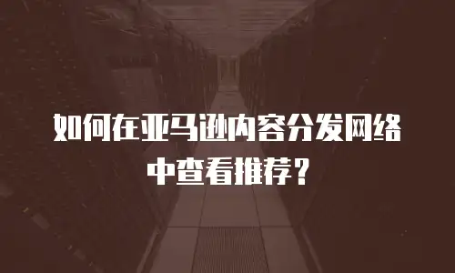 如何在亚马逊内容分发网络中查看推荐？