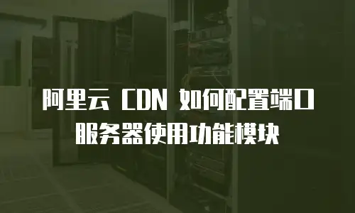 阿里云 CDN 如何配置端口服务器使用功能模块