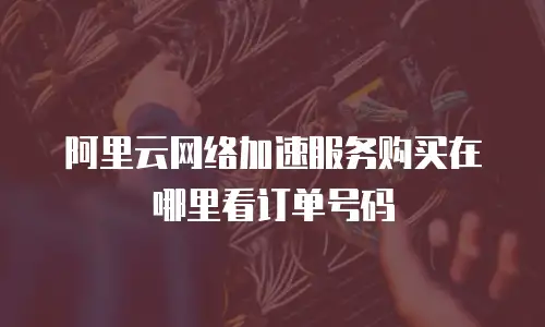 阿里云网络加速服务购买在哪里看订单号码
