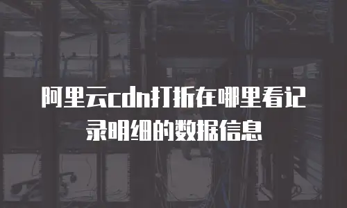 阿里云cdn打折在哪里看记录明细的数据信息