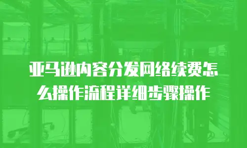 亚马逊内容分发网络续费怎么操作流程详细步骤操作