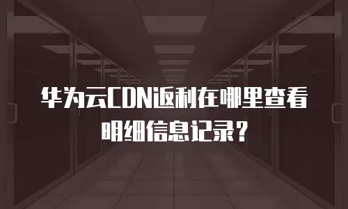 华为云CDN返利在哪里查看明细信息记录？