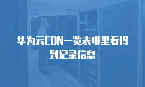 华为云CDN一览表哪里看得到记录信息