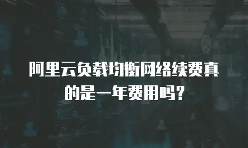 阿里云负载均衡网络续费真的是一年费用吗？
