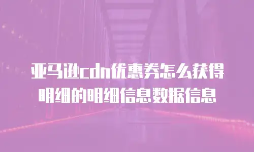 亚马逊cdn优惠券怎么获得明细的明细信息数据信息
