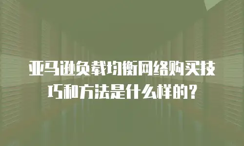 亚马逊负载均衡网络购买技巧和方法是什么样的？