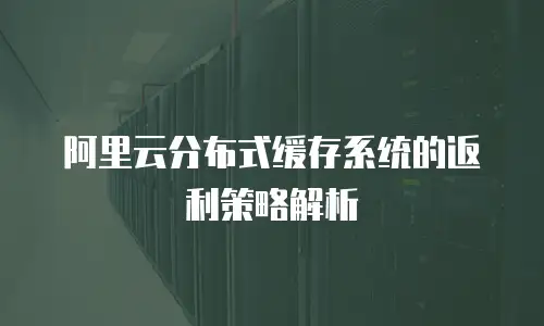 阿里云分布式缓存系统的返利策略解析